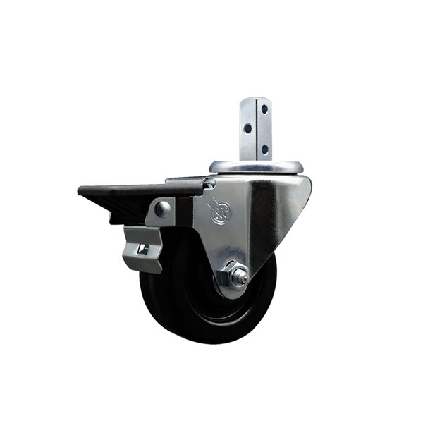 Service Caster 3'' Phenolic Wheel Swivel 3/4'' Square Stem Caster with Brake SCC-SQ20S314-PHS-PLB-34 - main